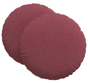 Polštáře na sedadla 2 pcs Víno Červené Ø80 x 29 cm textil