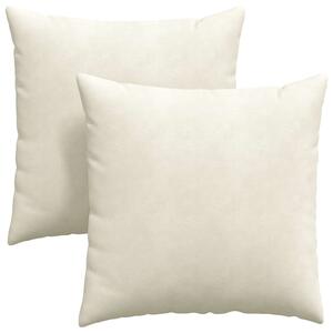 Pohovkové polštáře 2 pcs Krémová 80 x 80 cm Žebrovaná látka