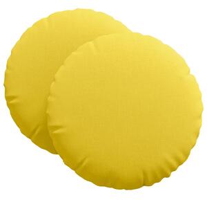 Polštáře na sedadla 2 pcs Světlá žlutá Ø80 x 29 cm textil
