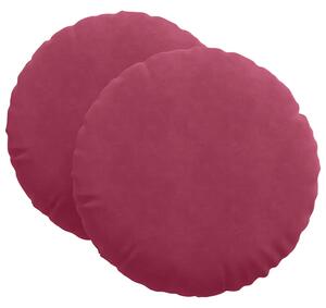 Polštáře na sedadla 2 pcs Víno Červené Ø 80 x 29 cm samet