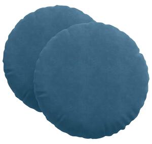 Polštáře na sedadla 2 pcs Modrá Ø 80 x 29 cm samet