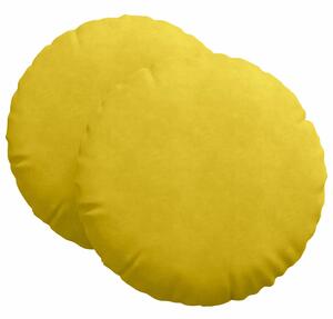 Polštáře na sedadla 2 pcs Žlutá Ø 80 x 29 cm samet