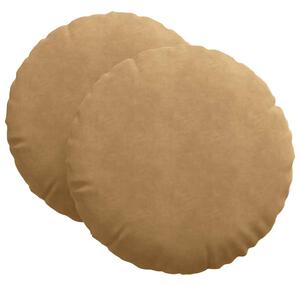 Polštáře na sedadla 2 pcs Hnědá Ø 80 x 29 cm samet