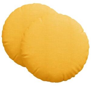 Polštáře na sedadla 2 pcs Světlá žlutá Ø 80 cm Žebrovaná látka