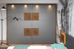 Casarredo - Komfort nábytek Postel LIVORNO 66, 160x200, s čalouněným čelem, dub wotan/šedá