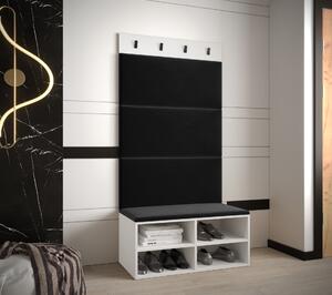 Předsíňová stěna Miro 2 - bílá Barva: Černá - Manila 18