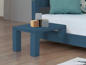 Noční stolek k laťkovým postelím NANOC Varianta: Bez přídavných nohou navíc, Zvolte barvu hranolů: Námořnická modrá, Zvolte barvu ploch: Námořnická modrá
