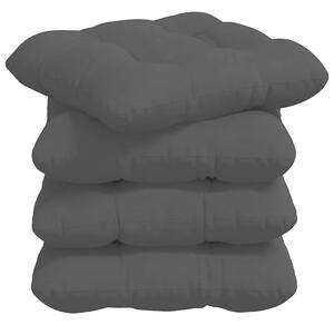 Polštáře na sedadla 4 pcs Mikrovlákno Černá 45 x 45 cm
