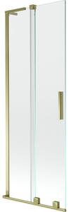 Mexen Velar L, 2-křídlová posuvná vanová zástěna 70 x 150 cm, 8mm čiré sklo, zlatý lesklý profil, 896-070-003-01-50