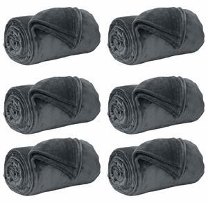 Dekorační deky 6 pcs Tmavě šedá 130 x 150 cm Fleece