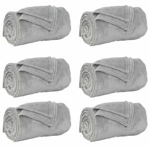 Dekorační deky 6 pcs Šedá 150 x 200 cm Fleece