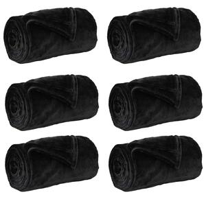 Dekorační deky 6 pcs Černá 150 x 200 cm Fleece