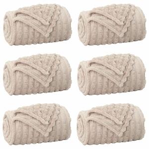 Dekorační deky 6 pcs Béžová 240 x 220 cm Fleece