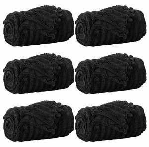 Dekorační deky 6 pcs Černá 150 x 130 cm Fleece
