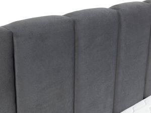 Manželská postel 160 cm Leskana (tmavě šedá) (s roštem) (s úl. prostorem)