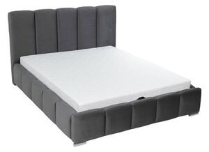 Manželská postel 160 cm Leskana (tmavě šedá) (s roštem) (s úl. prostorem)