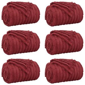 Dekorační deky 6 pcs Bordeaux červená 150 x 130 cm Fleece