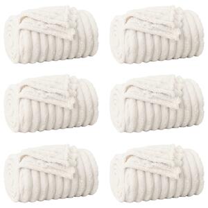 Dekorační deky 6 pcs Krémová 270 x 240 cm Fleece