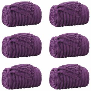 Dekorační deky 6 pcs Fialová 200 x 150 cm Fleece