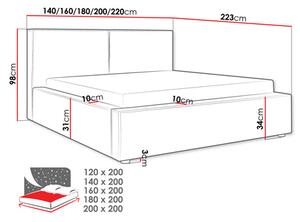 Jednolůžková postel 120 cm Sekozzo (šedá) (s roštem) (s úl. prostorem)