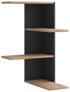 ROHOVÝ REGÁL, černá, medový dub, 45/77/45 cm MID.YOU - Online Only regály & police, Online Only