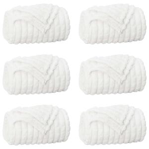 Dekorační deky 6 pcs Bílá 150 x 130 cm Fleece