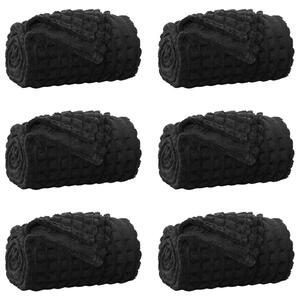 Dekorační deky 6 pcs Černá 150 x 130 cm Fleece