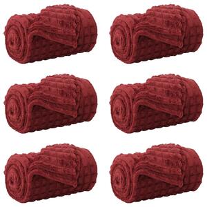 Dekorační deky 6 pcs Bordeaux červená 150 x 130 cm Fleece