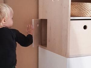 Dětská dřevěná komoda se šuplíky, skříňkou a vyjímatelným boxem RIVER bílá