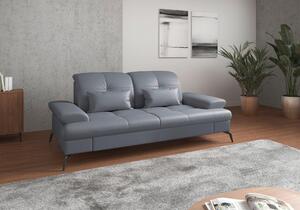 TŘÍMÍSTNÁ POHOVKA, šedomodrá, kombinace pravá kůže/látka Sit & More - Pohovky, Online Only