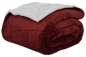 Plažová deka Bordeaux červená 220 x 240 cm Fleece