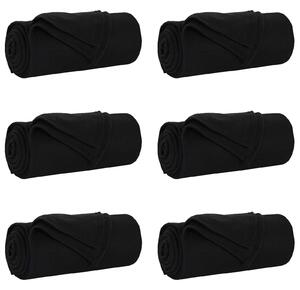 Dekorační deky 6 pcs Černá 200 x 150 cm Fleece