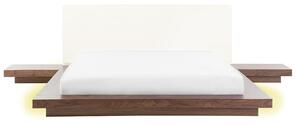 LED postel ZEN 160 x 200 cm Hnědý jasan