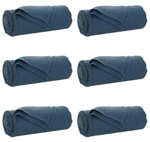 Dekorační deky 6 pcs Námořnická modrá 200 x 150 cm Fleece
