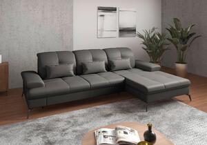 ROHOVÁ SEDAČKA, textil, kůže, antracitová Sit & More - Sedací soupravy, Online Only