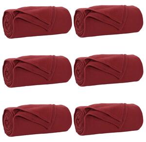 Dekorační deky 6 pcs Bordeaux červená 240 x 220 cm Fleece