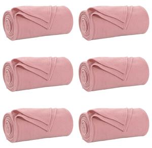 Dekorační deky 6 pcs Růžová 200 x 150 cm Fleece