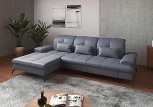 ROHOVÁ SEDAČKA, textil, kůže, šedomodrá Sit & More - Sedací soupravy, Online Only
