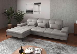 ROHOVÁ SEDAČKA, textil, kůže, světle šedá Sit & More - Sedací soupravy, Online Only
