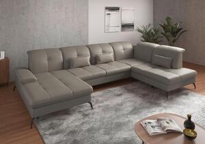 SEDACÍ SOUPRAVA, textil, kůže, šedá Sit & More - Sedací soupravy, Online Only