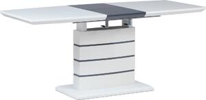 Autronic Rozkládací jídelní stůl HT-410 WT, bílá lesk/šedá