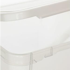 Rotho Box na prací prášek (5kg), 9l, transparentní, bílé víko, rukojeť DETERGENT