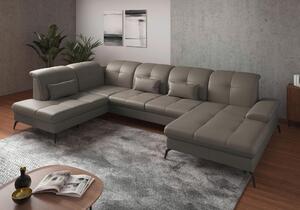 SEDACÍ SOUPRAVA, textil, kůže, šedá Sit & More - Sedací soupravy, Online Only