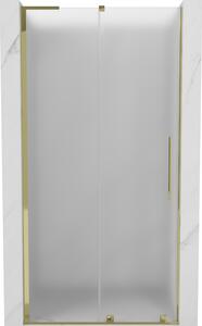 Mexen Velar L, posuvné sprchové dveře do otvoru 90 cm, 8mm sklo námraza, zlatá lesklá, 871-090-003-31-50