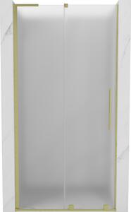 Mexen Velar L, posuvné sprchové dveře do otvoru 90 cm, 8mm sklo námraza, zlatá matná, 871-090-003-31-55