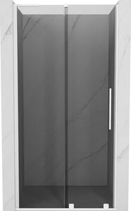 Mexen Velar L, posuvné sprchové dveře do otvoru 90 cm, 8mm šedé sklo, bílá matná, 871-090-003-41-20