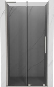 Mexen Velar L, posuvné sprchové dveře do otvoru 90 cm, 8mm šedé sklo, broušená ocel, 871-090-003-41-97