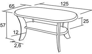 Bradop Oválný konferenční stolek Roman K52 | Provedení: P - Přírodní