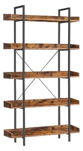 REGÁL, hnědá, černá, ocel, 100/178/28 cm Boxxx - Knihovny, Online Only
