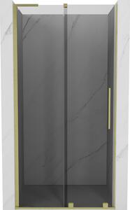 Mexen Velar L, posuvné sprchové dveře do otvoru 90 cm, 8mm šedé sklo, zlatá matná, 871-090-003-41-55